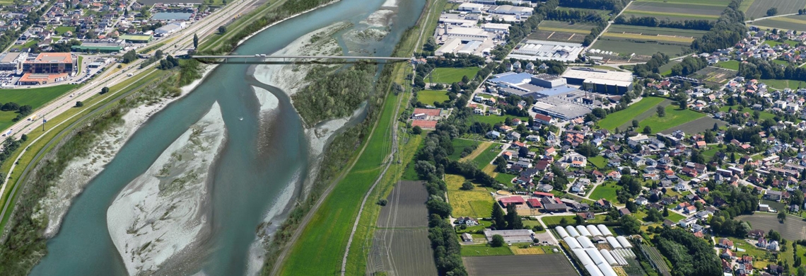 Visualisierung Rhein bei Kriessern